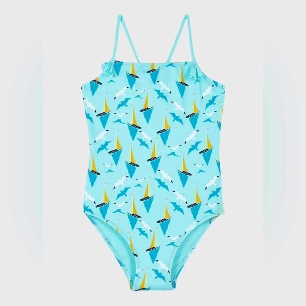 VILEBREQUIN Girl's Gom Sailboat Print One-Piece Swimsuit